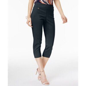 ALFANI Navy Blue Stretchy Essential Petite Capri Pull-On with Tummy-Control NWT